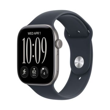Apple Watch S12 Cellular 46mm Space Grey Aluminium Case with Navy Blue Sport Band - S/M