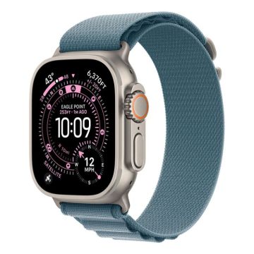 Apple Watch Ultra 3 Cellular 49mm Natural Titanium Case with Light Blue Alpine Loop - Small