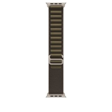 49mm Dark Olive Alpine Loop - Large - Natural Titanium Finish