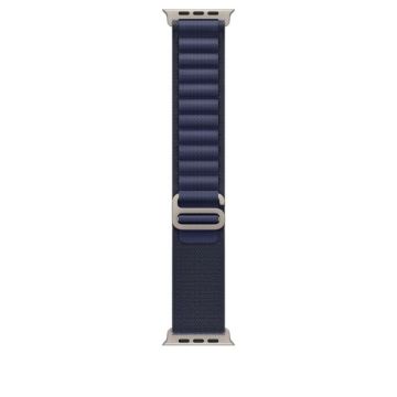 Apple Watch 49mm Loop:  Navy Alpine Loop - Small - Natural Titanium Finish